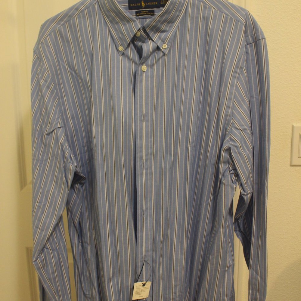 Polo Ralph Lauren new shirt (17; slim fit) stripped blue